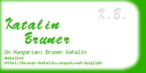 katalin bruner business card